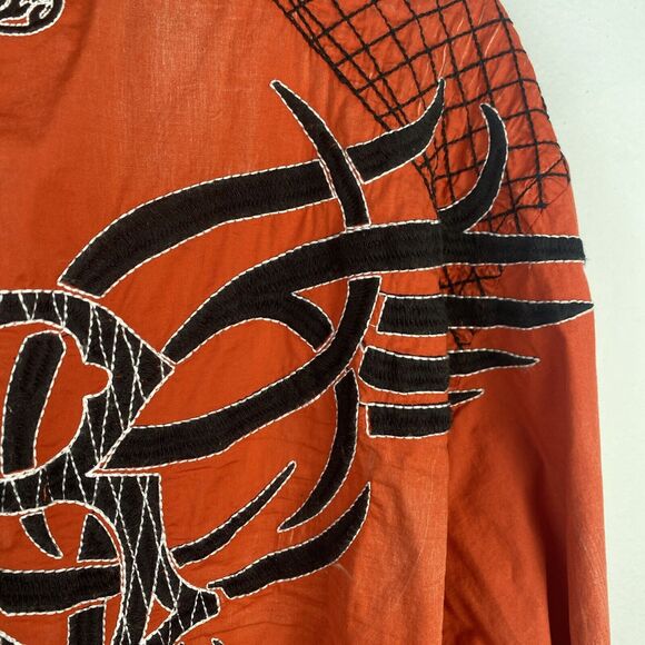 Roar‎ Shirt Orange Signature Edition Embroidered Long Sleeve Shirt Y2K Grunge XL - Picture 16 of 16